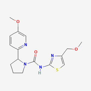 molecular formula C16H20N4O3S B7283580 N-[4-(methoxymethyl)-1,3-thiazol-2-yl]-2-(5-methoxypyridin-2-yl)pyrrolidine-1-carboxamide 