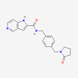 molecular formula C20H20N4O2 B7283700 N-[[4-[(2-oxopyrrolidin-1-yl)methyl]phenyl]methyl]-1H-pyrrolo[3,2-c]pyridine-2-carboxamide 