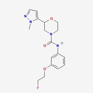 molecular formula C17H21FN4O3 B7283723 N-[3-(2-fluoroethoxy)phenyl]-2-(2-methylpyrazol-3-yl)morpholine-4-carboxamide 