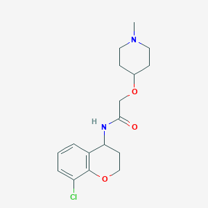 molecular formula C17H23ClN2O3 B7283901 N-(8-chloro-3,4-dihydro-2H-chromen-4-yl)-2-(1-methylpiperidin-4-yl)oxyacetamide 