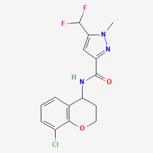 molecular formula C15H14ClF2N3O2 B7283907 N-(8-chloro-3,4-dihydro-2H-chromen-4-yl)-5-(difluoromethyl)-1-methylpyrazole-3-carboxamide 