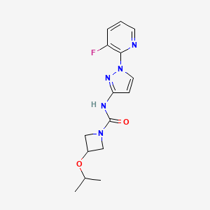 molecular formula C15H18FN5O2 B7283948 N-[1-(3-fluoropyridin-2-yl)pyrazol-3-yl]-3-propan-2-yloxyazetidine-1-carboxamide 
