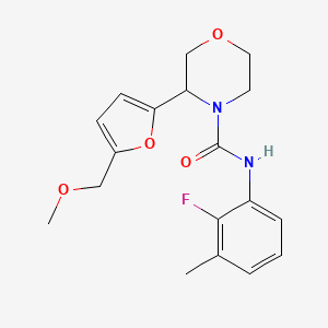 molecular formula C18H21FN2O4 B7284071 N-(2-fluoro-3-methylphenyl)-3-[5-(methoxymethyl)furan-2-yl]morpholine-4-carboxamide 