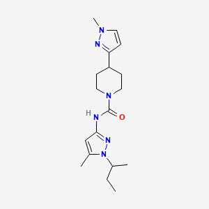 molecular formula C18H28N6O B7284092 N-(1-butan-2-yl-5-methylpyrazol-3-yl)-4-(1-methylpyrazol-3-yl)piperidine-1-carboxamide 