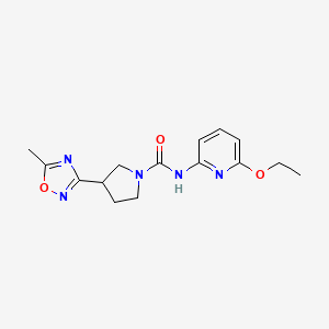 molecular formula C15H19N5O3 B7284229 N-(6-ethoxypyridin-2-yl)-3-(5-methyl-1,2,4-oxadiazol-3-yl)pyrrolidine-1-carboxamide 