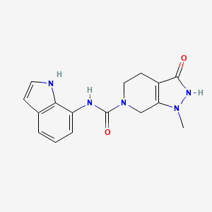 molecular formula C16H17N5O2 B7284265 N-(1H-indol-7-yl)-1-methyl-3-oxo-2,4,5,7-tetrahydropyrazolo[3,4-c]pyridine-6-carboxamide 