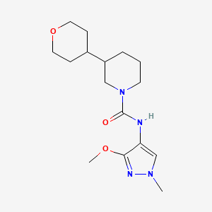 molecular formula C16H26N4O3 B7284356 N-(3-methoxy-1-methylpyrazol-4-yl)-3-(oxan-4-yl)piperidine-1-carboxamide 