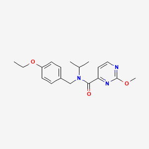 molecular formula C18H23N3O3 B7284367 N-[(4-ethoxyphenyl)methyl]-2-methoxy-N-propan-2-ylpyrimidine-4-carboxamide 