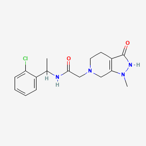 molecular formula C17H21ClN4O2 B7284493 N-[1-(2-chlorophenyl)ethyl]-2-(1-methyl-3-oxo-2,4,5,7-tetrahydropyrazolo[3,4-c]pyridin-6-yl)acetamide 