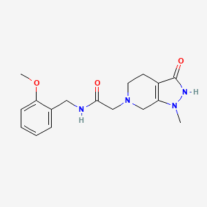 molecular formula C17H22N4O3 B7284497 N-[(2-methoxyphenyl)methyl]-2-(1-methyl-3-oxo-2,4,5,7-tetrahydropyrazolo[3,4-c]pyridin-6-yl)acetamide 