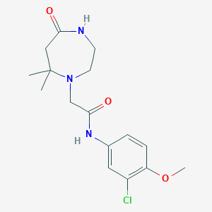 molecular formula C16H22ClN3O3 B7284512 N-(3-chloro-4-methoxyphenyl)-2-(7,7-dimethyl-5-oxo-1,4-diazepan-1-yl)acetamide 