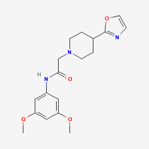 molecular formula C18H23N3O4 B7284834 N-(3,5-dimethoxyphenyl)-2-[4-(1,3-oxazol-2-yl)piperidin-1-yl]acetamide 