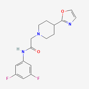 molecular formula C16H17F2N3O2 B7284853 N-(3,5-difluorophenyl)-2-[4-(1,3-oxazol-2-yl)piperidin-1-yl]acetamide 