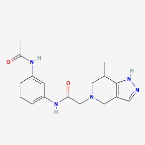 molecular formula C17H21N5O2 B7284931 N-(3-acetamidophenyl)-2-(7-methyl-1,4,6,7-tetrahydropyrazolo[4,3-c]pyridin-5-yl)acetamide 