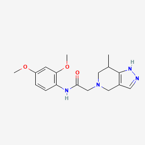 molecular formula C17H22N4O3 B7284937 N-(2,4-dimethoxyphenyl)-2-(7-methyl-1,4,6,7-tetrahydropyrazolo[4,3-c]pyridin-5-yl)acetamide 