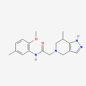 molecular formula C17H22N4O2 B7284944 N-(2-methoxy-5-methylphenyl)-2-(7-methyl-1,4,6,7-tetrahydropyrazolo[4,3-c]pyridin-5-yl)acetamide 