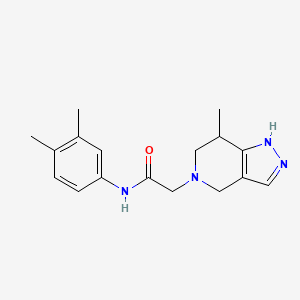 molecular formula C17H22N4O B7284965 N-(3,4-dimethylphenyl)-2-(7-methyl-1,4,6,7-tetrahydropyrazolo[4,3-c]pyridin-5-yl)acetamide 
