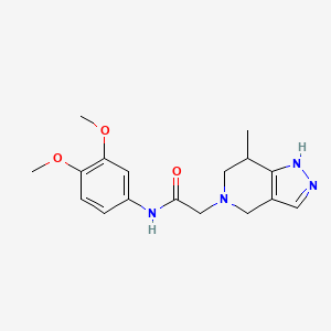 molecular formula C17H22N4O3 B7284982 N-(3,4-dimethoxyphenyl)-2-(7-methyl-1,4,6,7-tetrahydropyrazolo[4,3-c]pyridin-5-yl)acetamide 