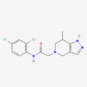 molecular formula C15H16Cl2N4O B7284992 N-(2,4-dichlorophenyl)-2-(7-methyl-1,4,6,7-tetrahydropyrazolo[4,3-c]pyridin-5-yl)acetamide 