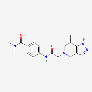 molecular formula C18H23N5O2 B7285015 N,N-dimethyl-4-[[2-(7-methyl-1,4,6,7-tetrahydropyrazolo[4,3-c]pyridin-5-yl)acetyl]amino]benzamide 