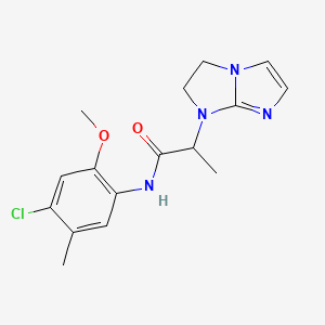 molecular formula C16H19ClN4O2 B7285095 N-(4-chloro-2-methoxy-5-methylphenyl)-2-(2,3-dihydroimidazo[1,2-a]imidazol-1-yl)propanamide 