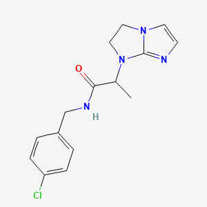 molecular formula C15H17ClN4O B7285105 N-[(4-chlorophenyl)methyl]-2-(2,3-dihydroimidazo[1,2-a]imidazol-1-yl)propanamide 