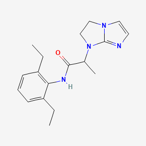molecular formula C18H24N4O B7285116 N-(2,6-diethylphenyl)-2-(2,3-dihydroimidazo[1,2-a]imidazol-1-yl)propanamide 
