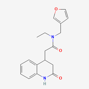 molecular formula C18H20N2O3 B7285133 N-ethyl-N-(furan-3-ylmethyl)-2-(2-oxo-3,4-dihydro-1H-quinolin-4-yl)acetamide 