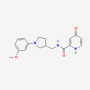 molecular formula C18H21N3O3 B7285171 N-[[1-(3-methoxyphenyl)pyrrolidin-3-yl]methyl]-4-oxo-1H-pyridine-2-carboxamide 