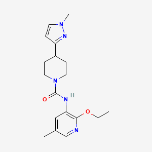 molecular formula C18H25N5O2 B7285178 N-(2-ethoxy-5-methylpyridin-3-yl)-4-(1-methylpyrazol-3-yl)piperidine-1-carboxamide 