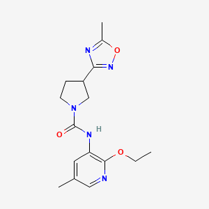 molecular formula C16H21N5O3 B7285182 N-(2-ethoxy-5-methylpyridin-3-yl)-3-(5-methyl-1,2,4-oxadiazol-3-yl)pyrrolidine-1-carboxamide 