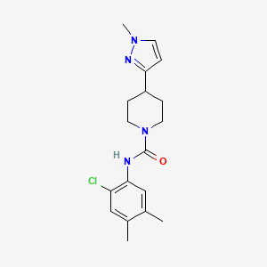 molecular formula C18H23ClN4O B7285209 N-(2-chloro-4,5-dimethylphenyl)-4-(1-methylpyrazol-3-yl)piperidine-1-carboxamide 