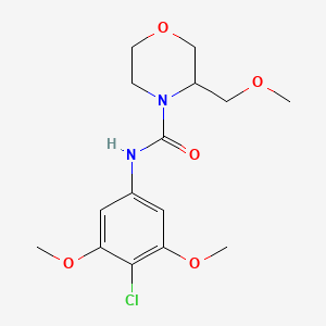 molecular formula C15H21ClN2O5 B7285268 N-(4-chloro-3,5-dimethoxyphenyl)-3-(methoxymethyl)morpholine-4-carboxamide 