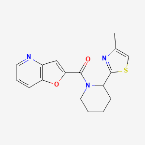 molecular formula C17H17N3O2S B7285307 Furo[3,2-b]pyridin-2-yl-[2-(4-methyl-1,3-thiazol-2-yl)piperidin-1-yl]methanone 