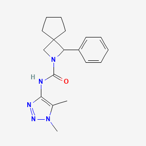 molecular formula C18H23N5O B7285320 N-(1,5-dimethyltriazol-4-yl)-3-phenyl-2-azaspiro[3.4]octane-2-carboxamide 