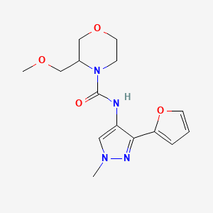 molecular formula C15H20N4O4 B7285539 N-[3-(furan-2-yl)-1-methylpyrazol-4-yl]-3-(methoxymethyl)morpholine-4-carboxamide 