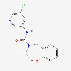 molecular formula C16H16ClN3O2 B7285613 N-(5-chloropyridin-3-yl)-3-methyl-3,5-dihydro-2H-1,4-benzoxazepine-4-carboxamide 