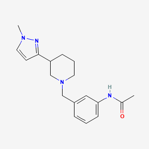 molecular formula C18H24N4O B7285696 N-[3-[[3-(1-methylpyrazol-3-yl)piperidin-1-yl]methyl]phenyl]acetamide 