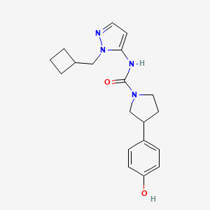 molecular formula C19H24N4O2 B7285784 N-[2-(cyclobutylmethyl)pyrazol-3-yl]-3-(4-hydroxyphenyl)pyrrolidine-1-carboxamide 