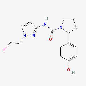 molecular formula C16H19FN4O2 B7285807 N-[1-(2-fluoroethyl)pyrazol-3-yl]-2-(4-hydroxyphenyl)pyrrolidine-1-carboxamide 