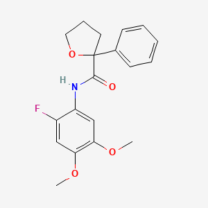 molecular formula C19H20FNO4 B7285812 N-(2-fluoro-4,5-dimethoxyphenyl)-2-phenyloxolane-2-carboxamide 