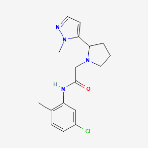 molecular formula C17H21ClN4O B7285921 N-(5-chloro-2-methylphenyl)-2-[2-(2-methylpyrazol-3-yl)pyrrolidin-1-yl]acetamide 