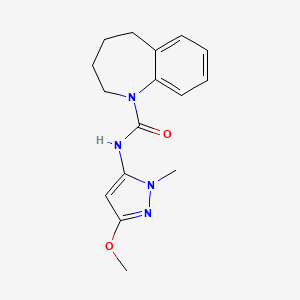 molecular formula C16H20N4O2 B7286010 N-(5-methoxy-2-methylpyrazol-3-yl)-2,3,4,5-tetrahydro-1-benzazepine-1-carboxamide 