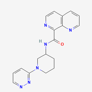 molecular formula C18H18N6O B7286457 N-(1-pyridazin-3-ylpiperidin-3-yl)-1,7-naphthyridine-8-carboxamide 