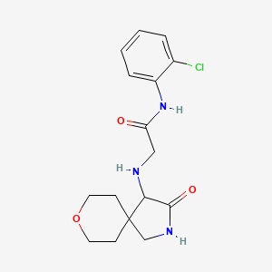 molecular formula C16H20ClN3O3 B7286471 N-(2-chlorophenyl)-2-[(3-oxo-8-oxa-2-azaspiro[4.5]decan-4-yl)amino]acetamide 