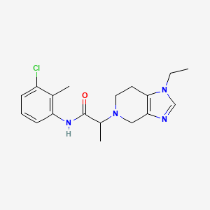 molecular formula C18H23ClN4O B7286653 N-(3-chloro-2-methylphenyl)-2-(1-ethyl-6,7-dihydro-4H-imidazo[4,5-c]pyridin-5-yl)propanamide 