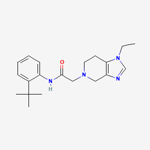 molecular formula C20H28N4O B7286689 N-(2-tert-butylphenyl)-2-(1-ethyl-6,7-dihydro-4H-imidazo[4,5-c]pyridin-5-yl)acetamide 