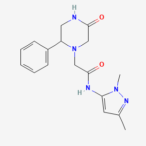 molecular formula C17H21N5O2 B7286781 N-(2,5-dimethylpyrazol-3-yl)-2-(5-oxo-2-phenylpiperazin-1-yl)acetamide 