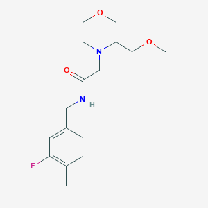 molecular formula C16H23FN2O3 B7286796 N-[(3-fluoro-4-methylphenyl)methyl]-2-[3-(methoxymethyl)morpholin-4-yl]acetamide 