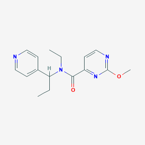 molecular formula C16H20N4O2 B7286801 N-ethyl-2-methoxy-N-(1-pyridin-4-ylpropyl)pyrimidine-4-carboxamide 